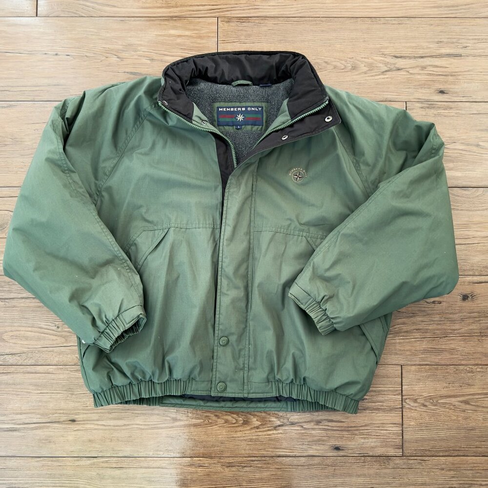 Members Only‎ Bomber Jacket Fleece Lined Green XL